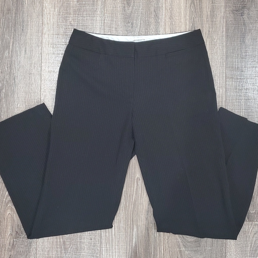 LIZ CLAIBORNE | Audra Pinstripe Straight Slacks